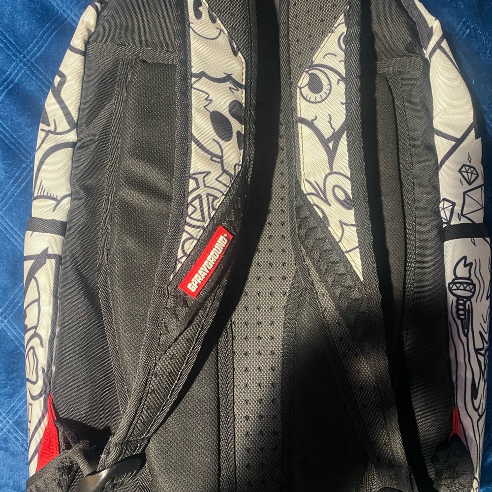 Sprayground Black and Red Graphic Skull Backpack - Picture 2 of 5